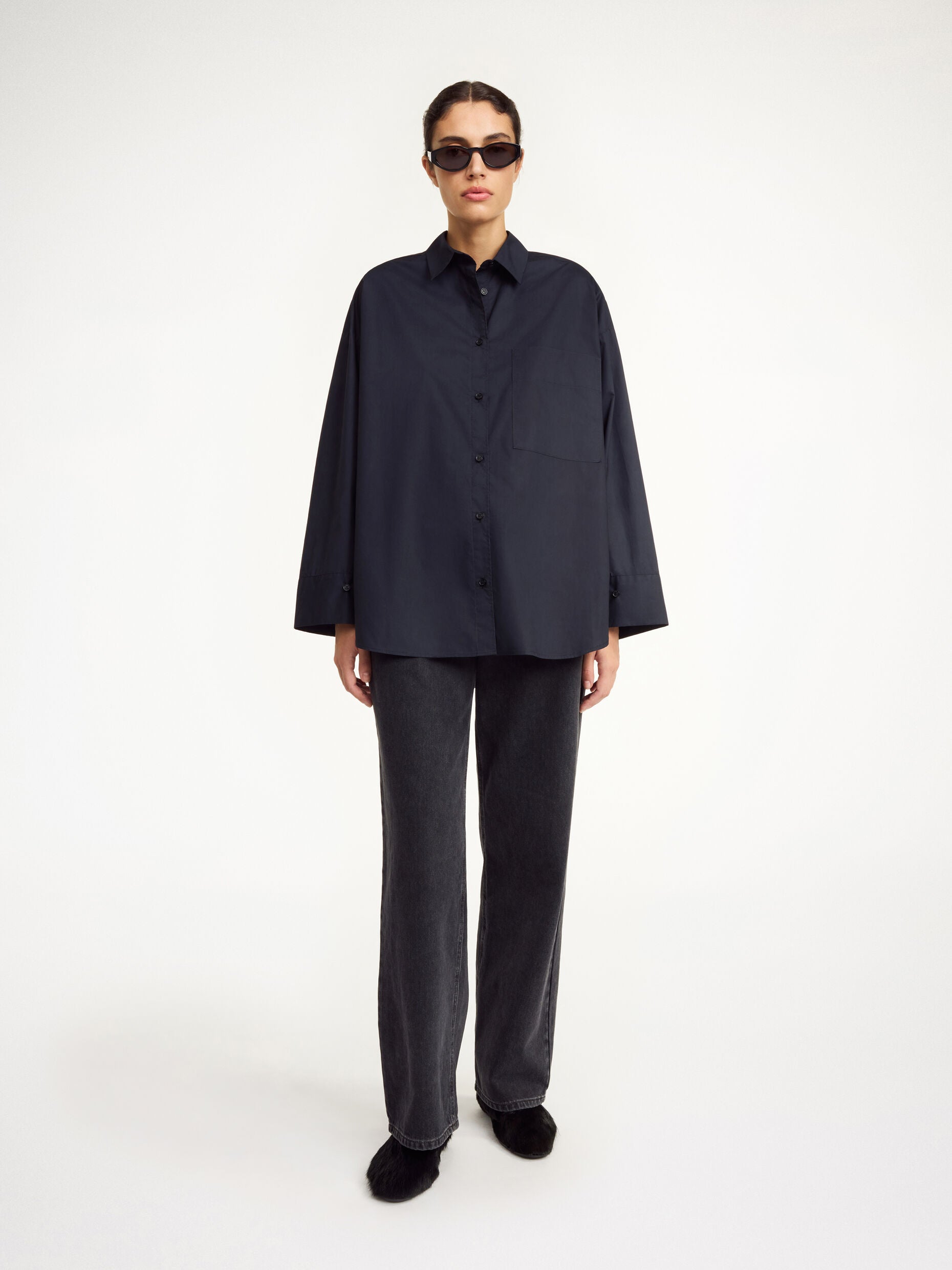 By Malene Birger Derris organic cotton shirt Black