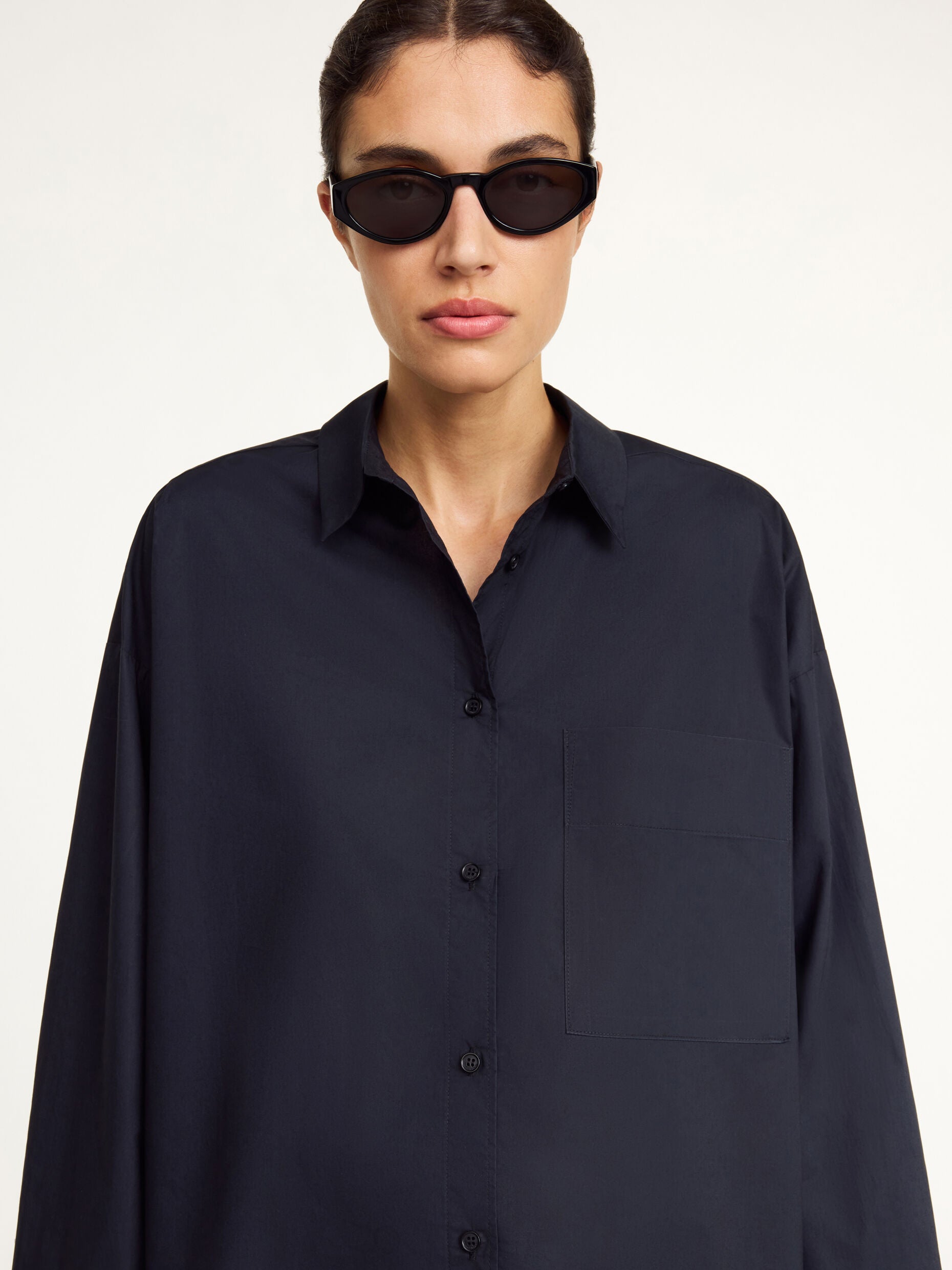 By Malene Birger Derris organic cotton shirt Black