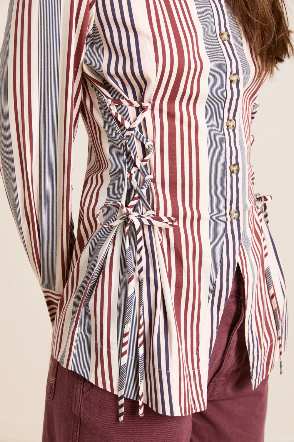 Damson Madder Jilla Shirt - Multi Business Stripe