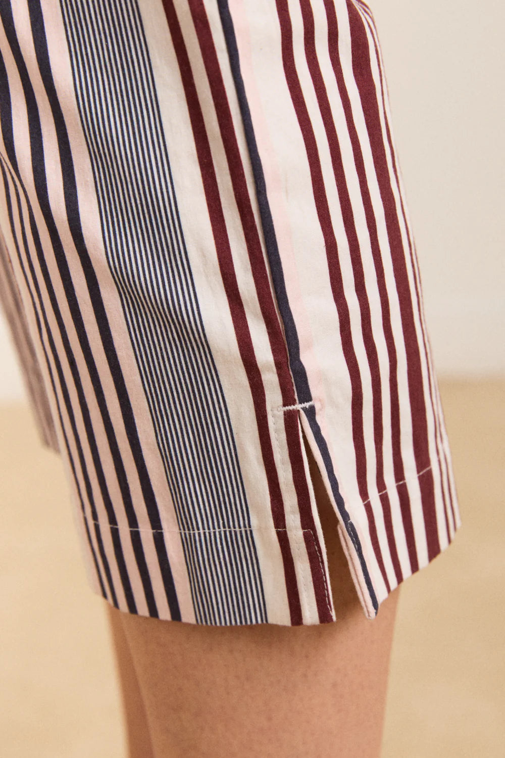 Damson Madder Gaia Capri Trouser - Multi Business Stripe