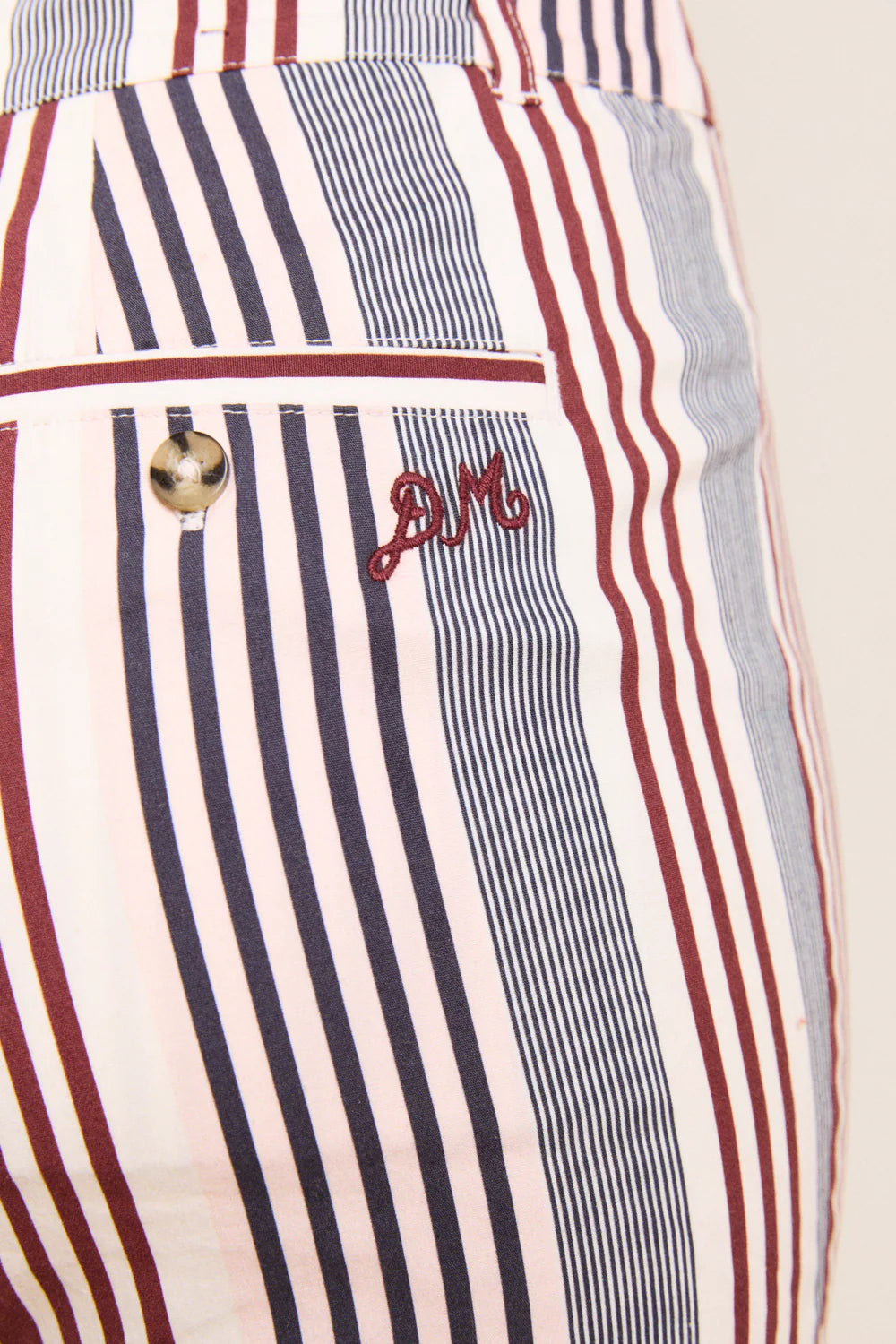 Damson Madder Gaia Capri Trouser - Multi Business Stripe