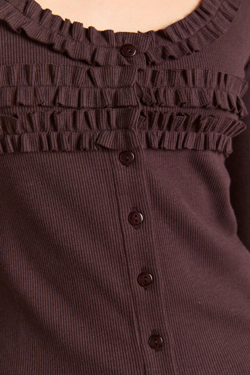 Damson Madder Varsha Frilly Cardi - Brown