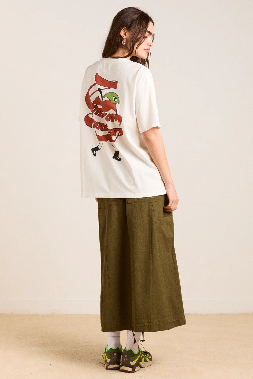 Damson Madder Apple Peel Boyfriend Tee - Ecru