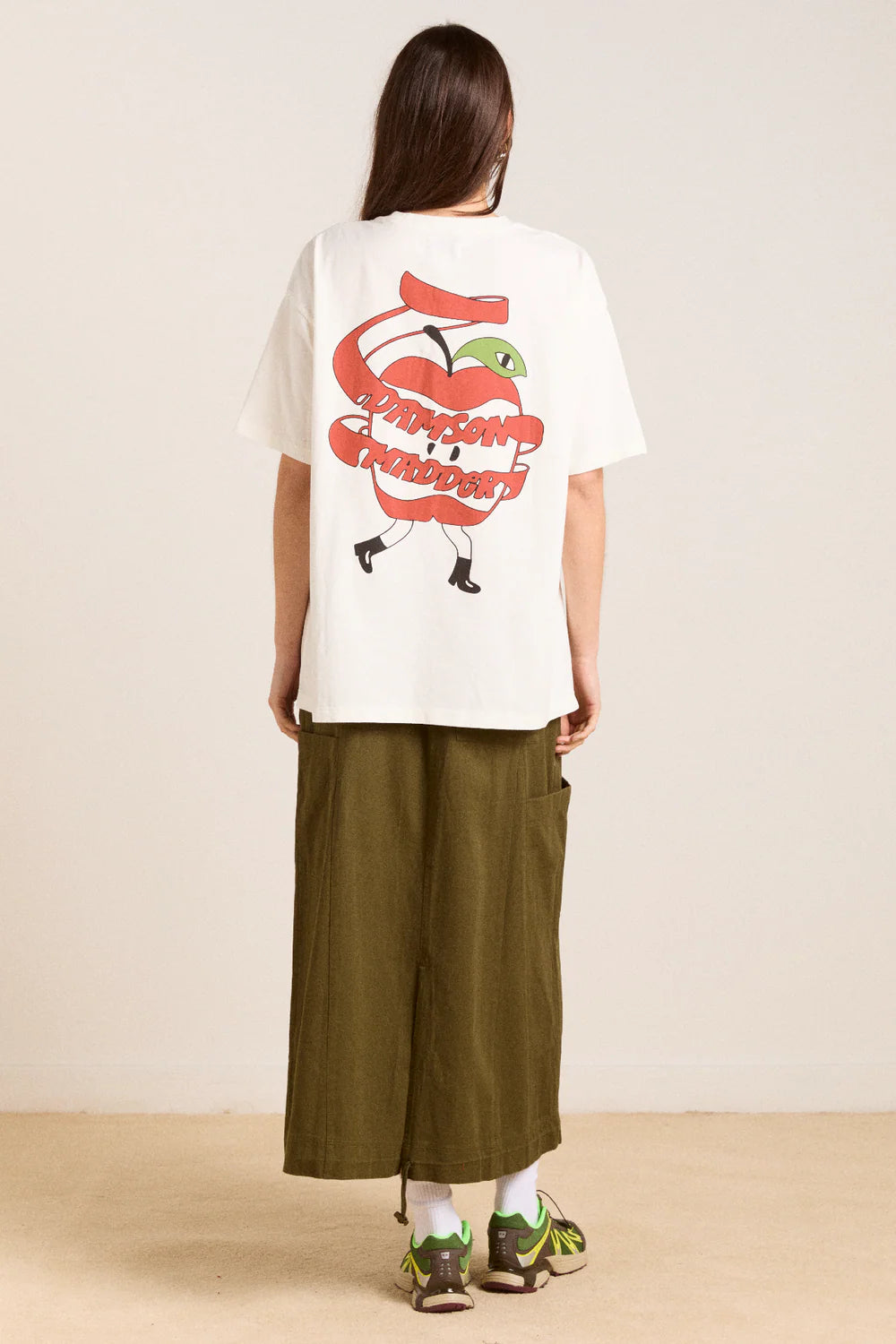 Damson Madder Apple Peel Boyfriend Tee - Ecru