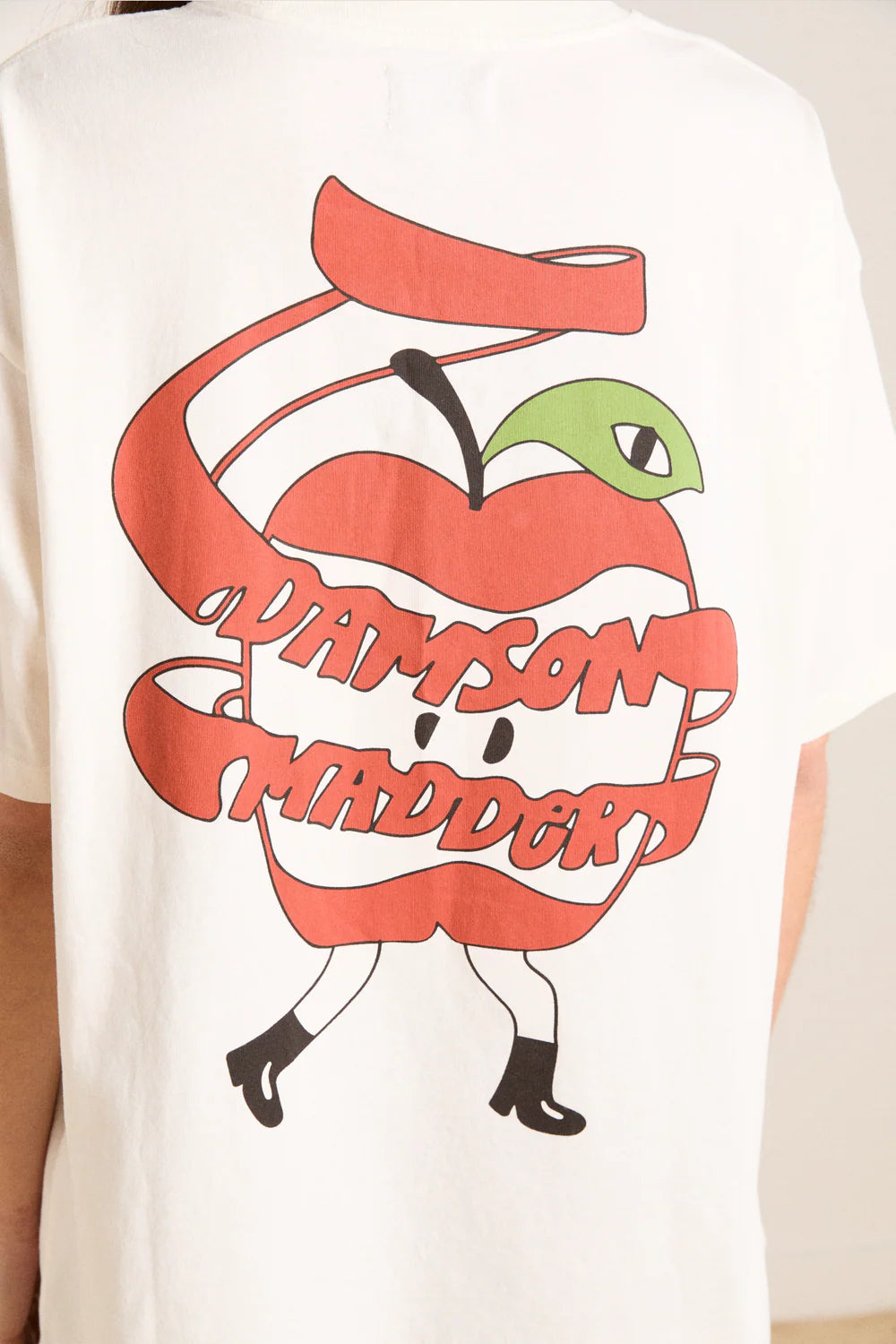 Damson Madder Apple Peel Boyfriend Tee - Ecru