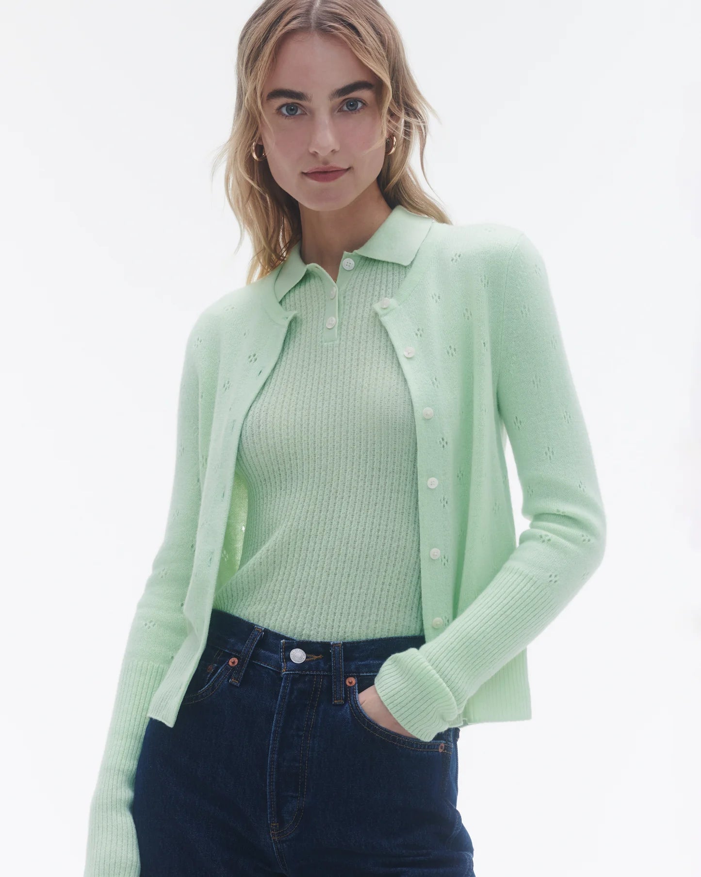 Guest In Residence Jane Cardigan - Mint