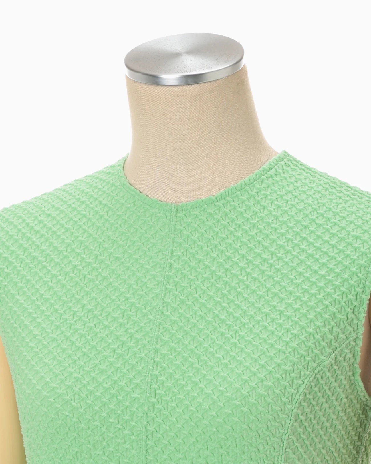 Mame Kurogouchi Shirring Jersey Jacquard Sleeveless Dress - Light Green