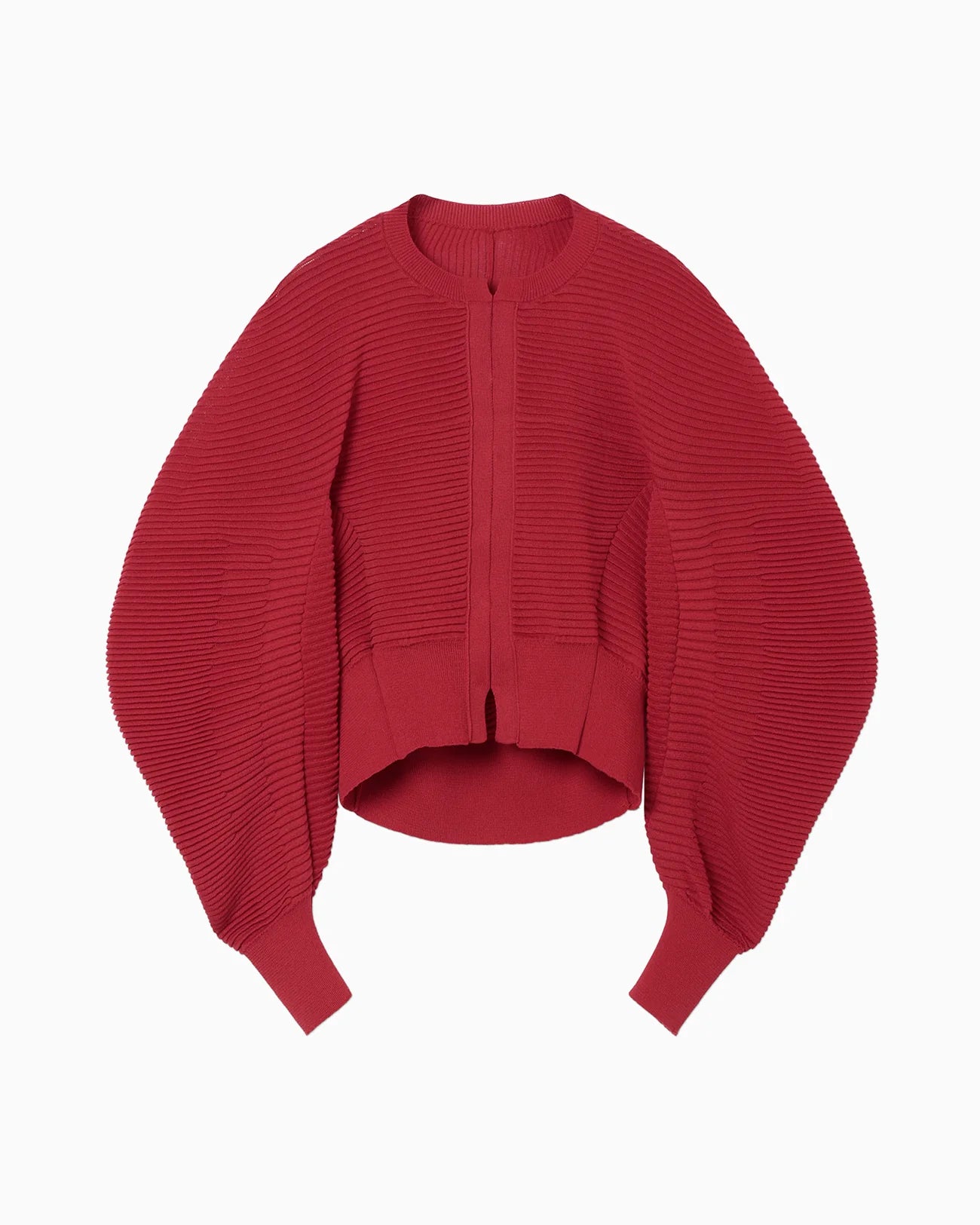 Mame Kurogouchi Curved Sleeve Knitted Cardigan - Red