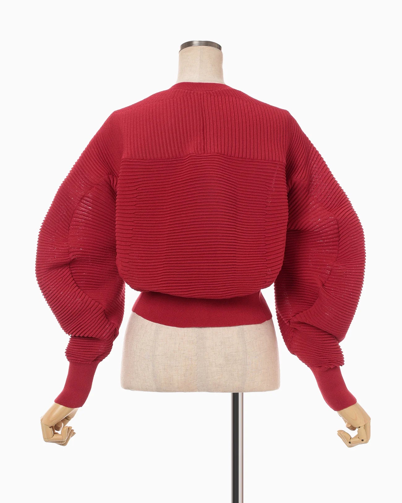 Mame Kurogouchi Curved Sleeve Knitted Cardigan - Red