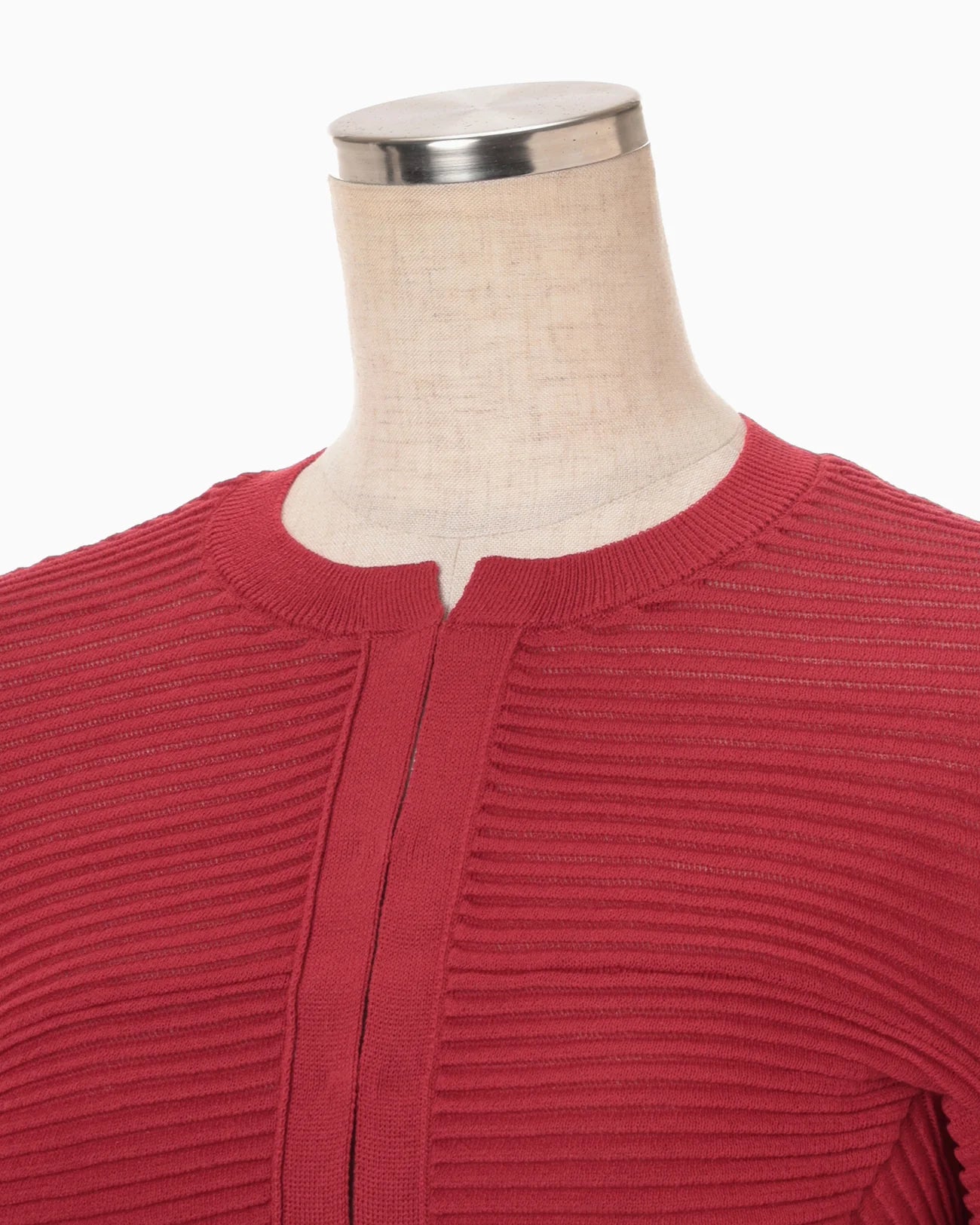 Mame Kurogouchi Curved Sleeve Knitted Cardigan - Red