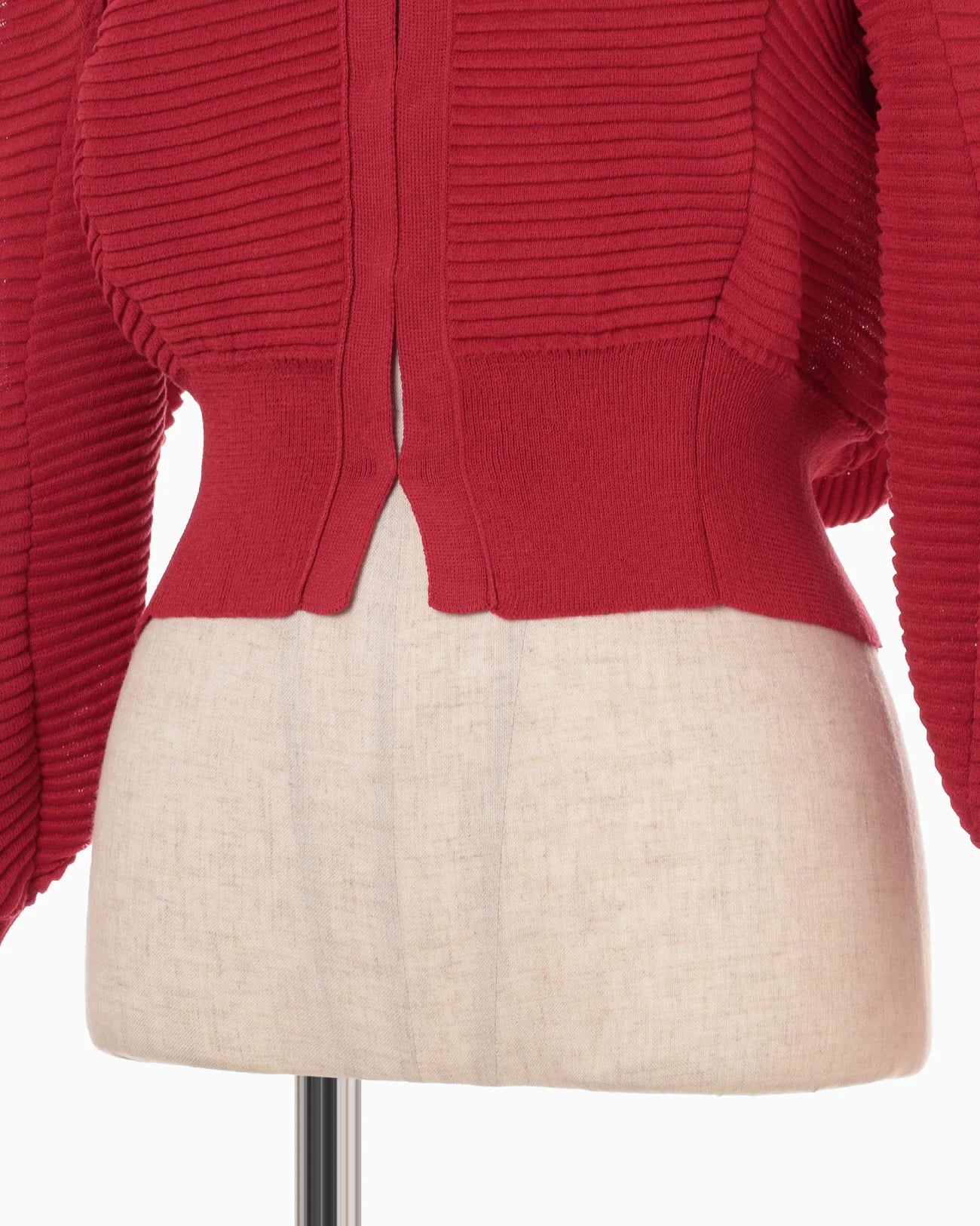 Mame Kurogouchi Curved Sleeve Knitted Cardigan - Red