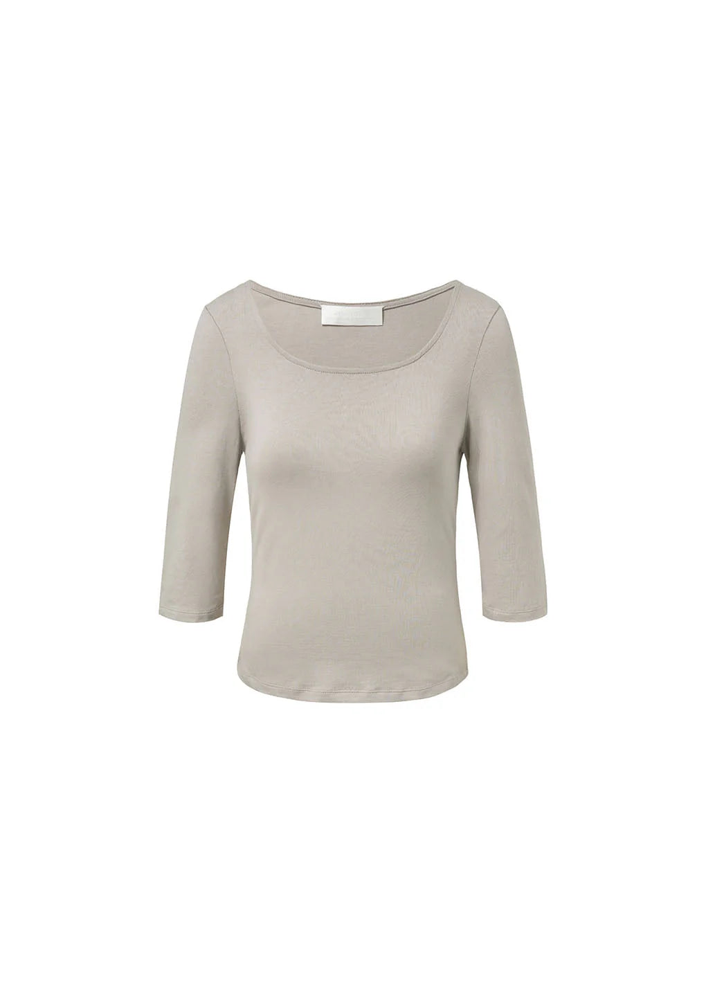 Amomento Scoop Neck Short Sleeve T-shirts - Grey