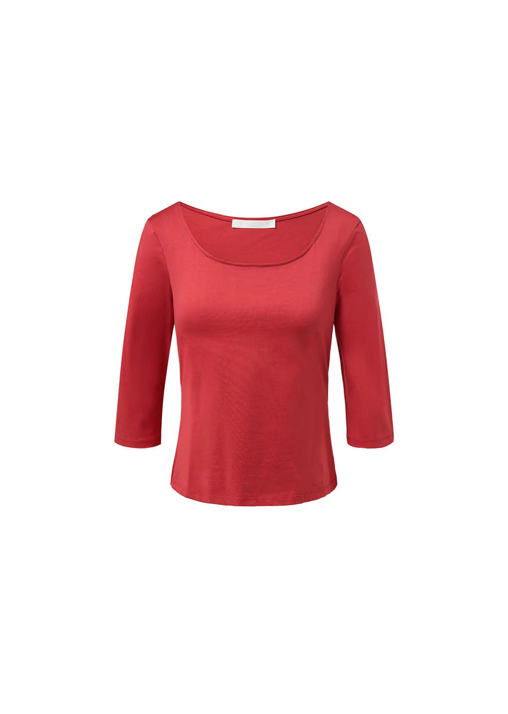 Amomento Scoop Neck Short Sleeve T-shirts - Red