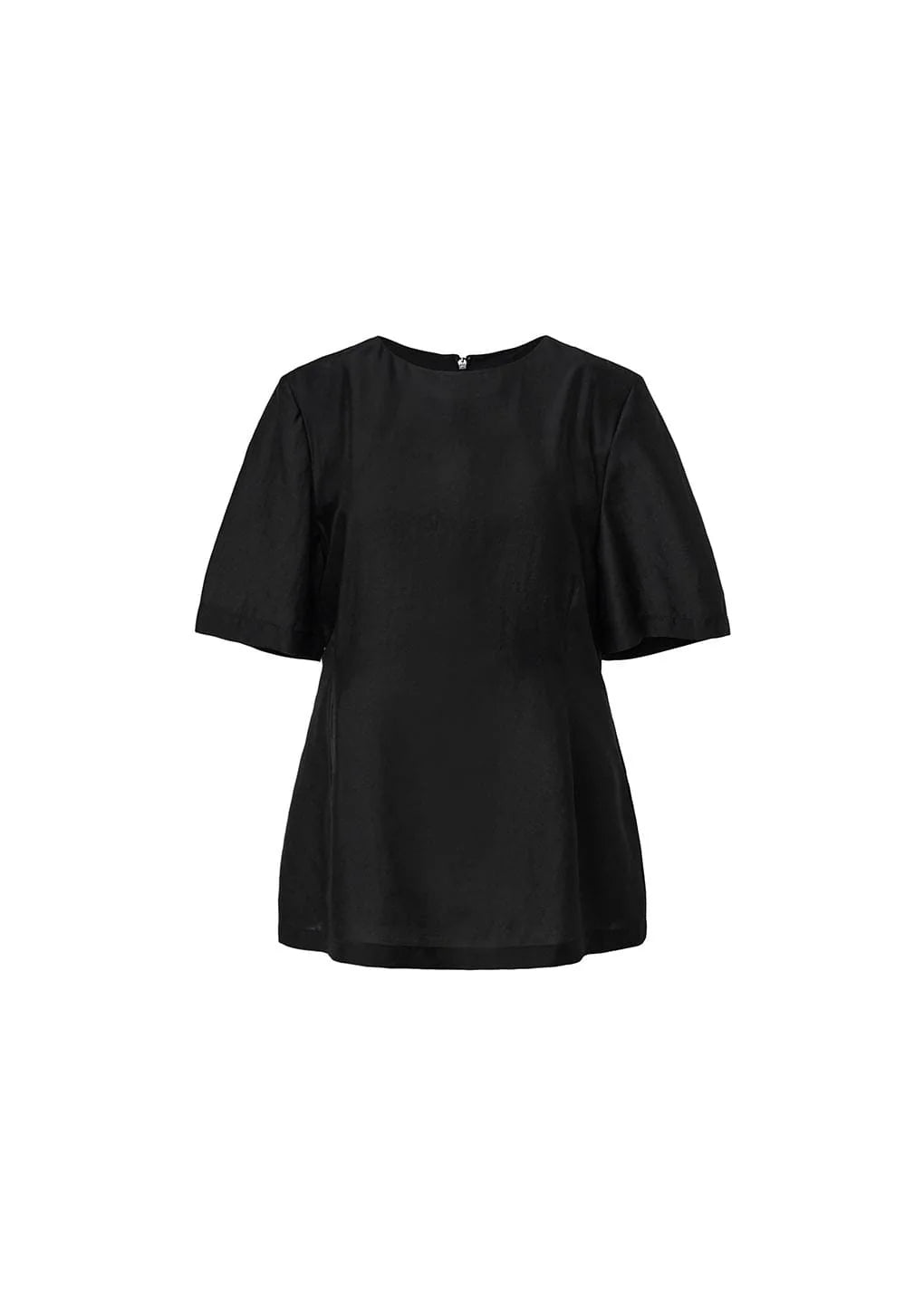 Amomento Silky Oversized Half Shirts Black