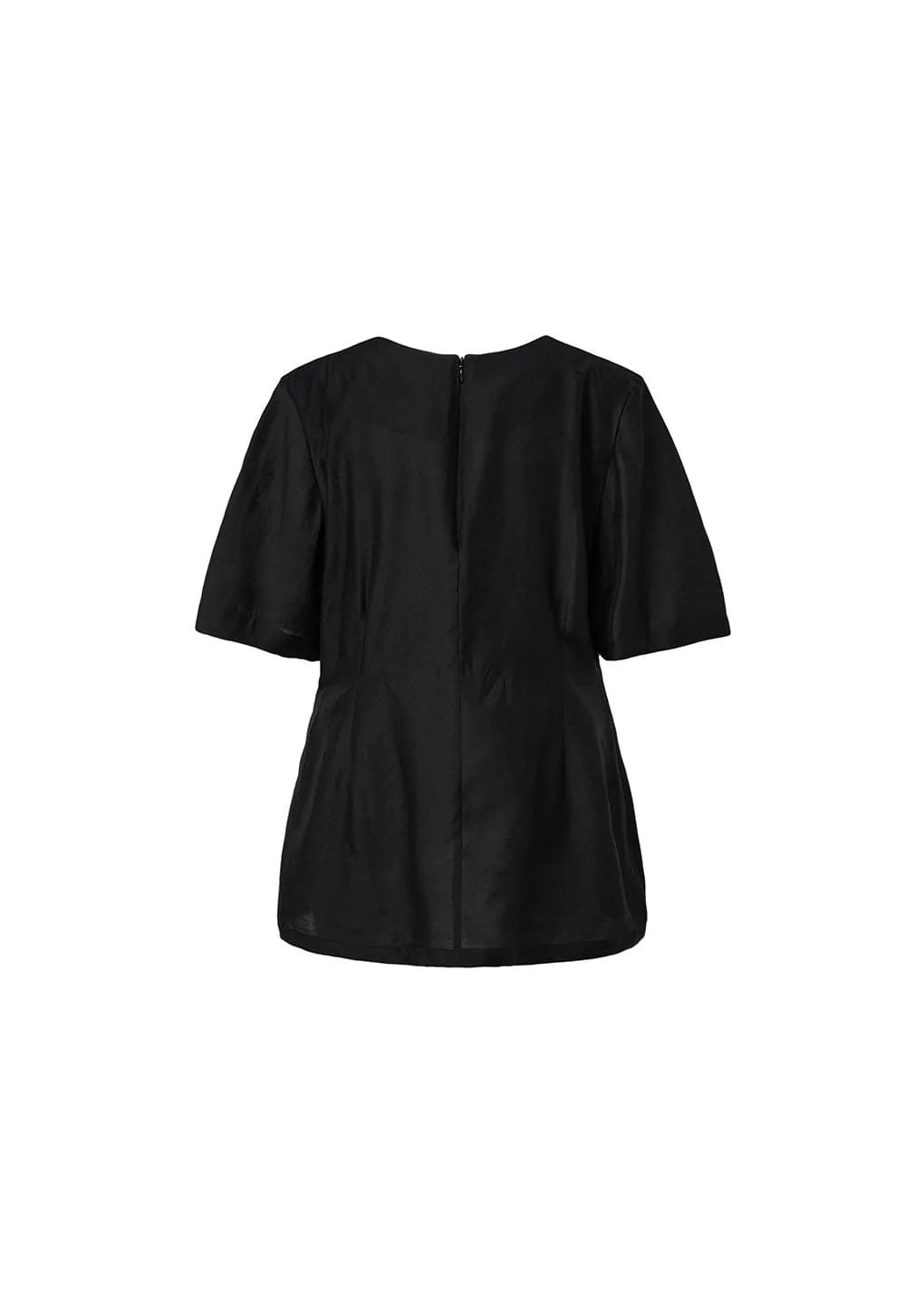 Amomento Silky Oversized Half Shirts Black