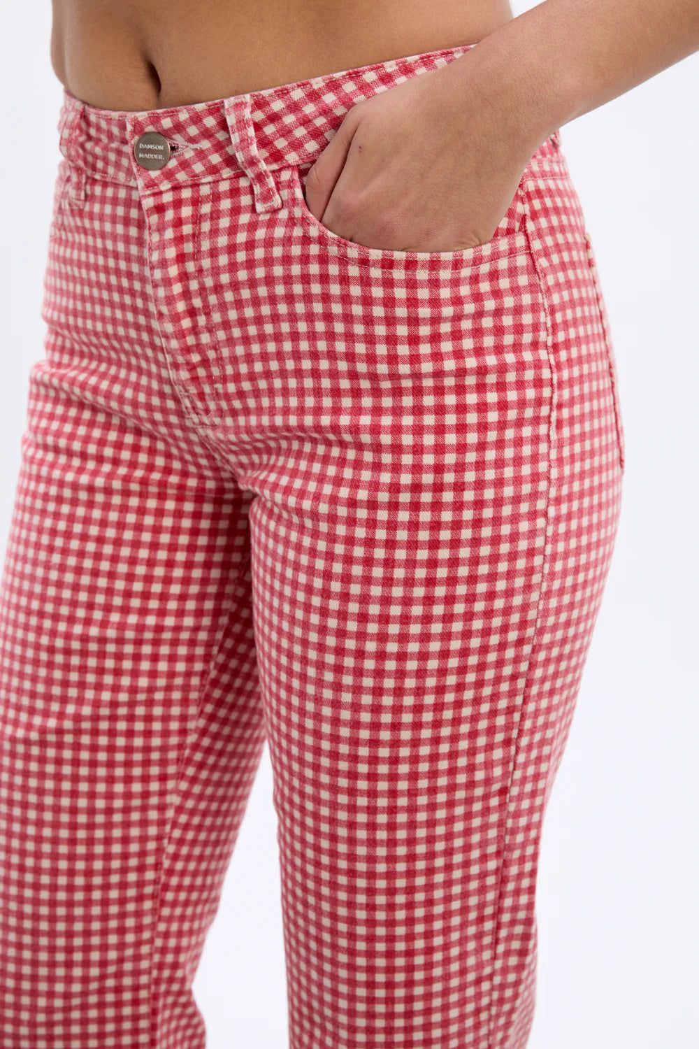 Damson Madder Kenny Jeans- Red Gingham