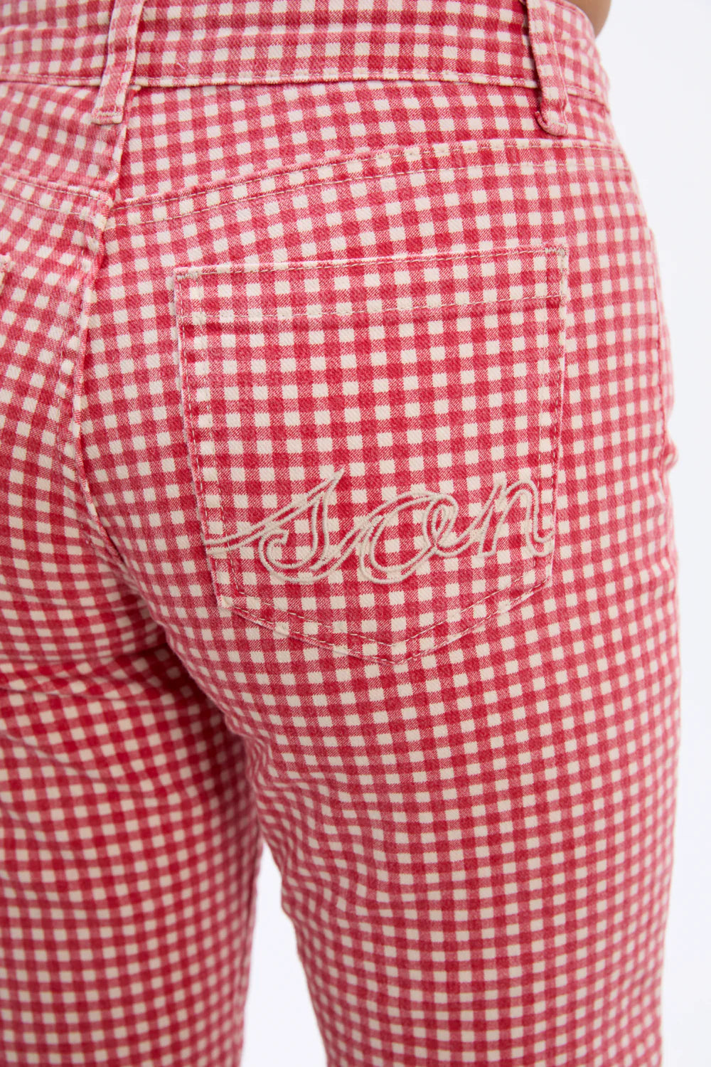 Damson Madder Kenny Jeans- Red Gingham
