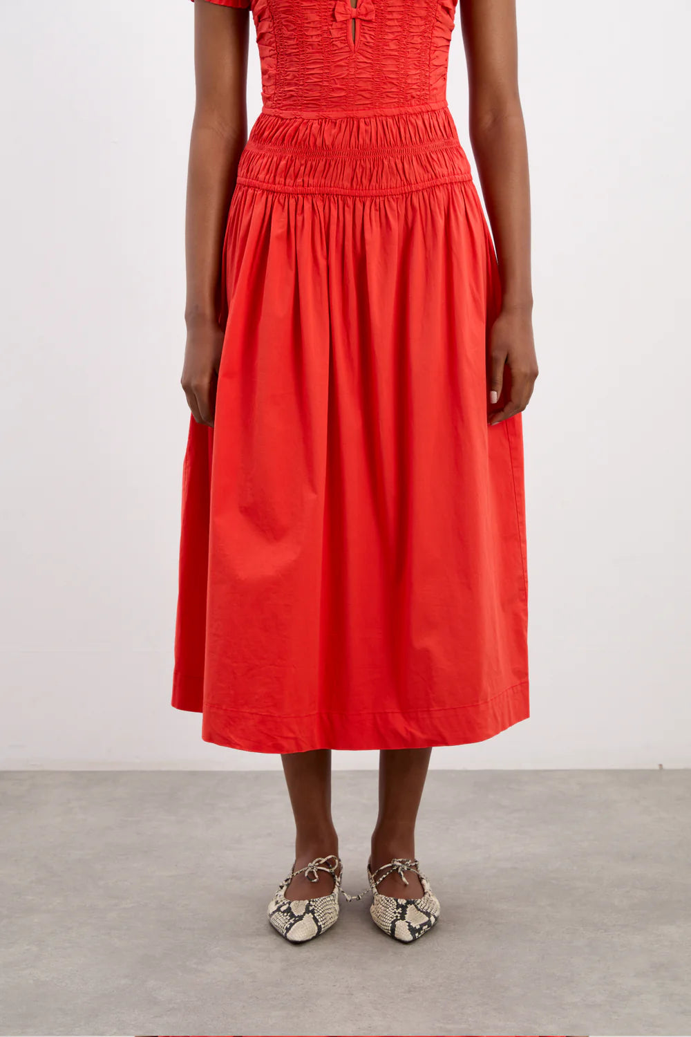 Damson Madder Saffy Midi Dress - Red Alert