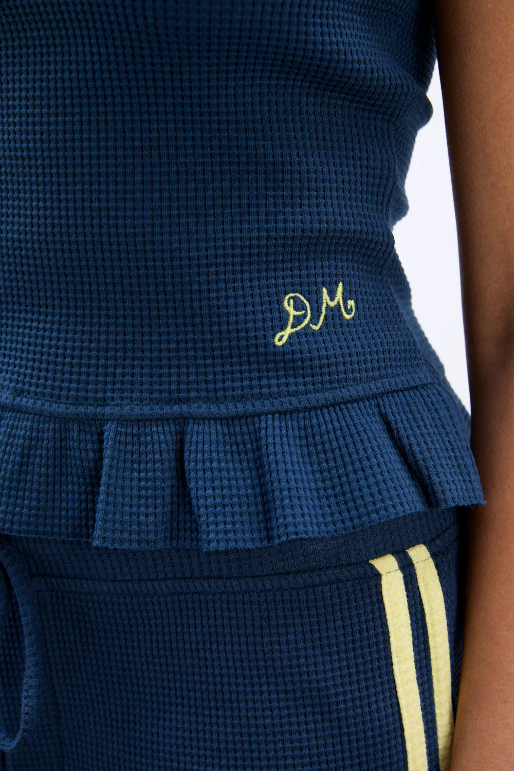 Damson Madder Hattie Waffle Cami - Navy/Butter