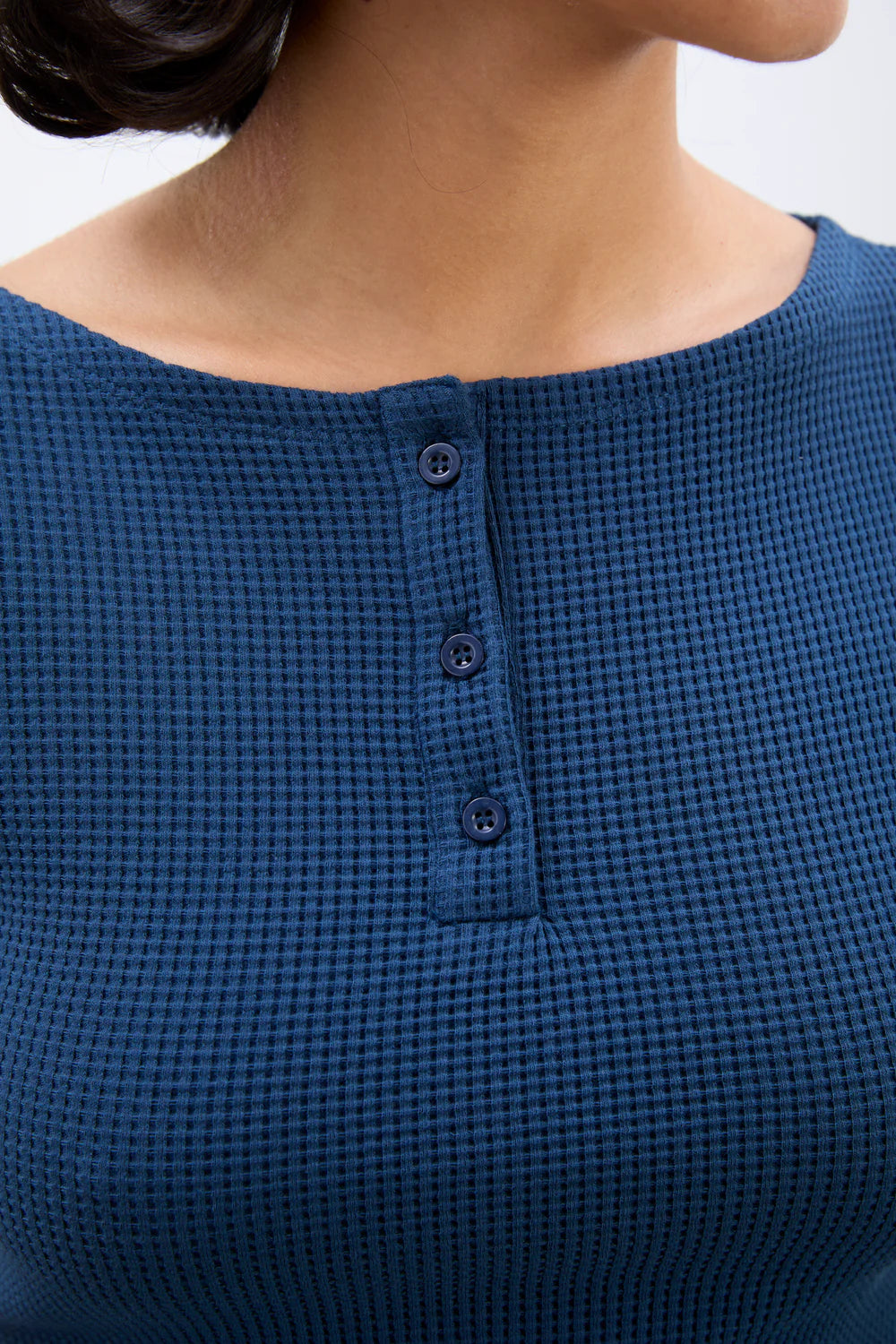 Damson Madder Hattie Waffle Cami - Navy/Butter