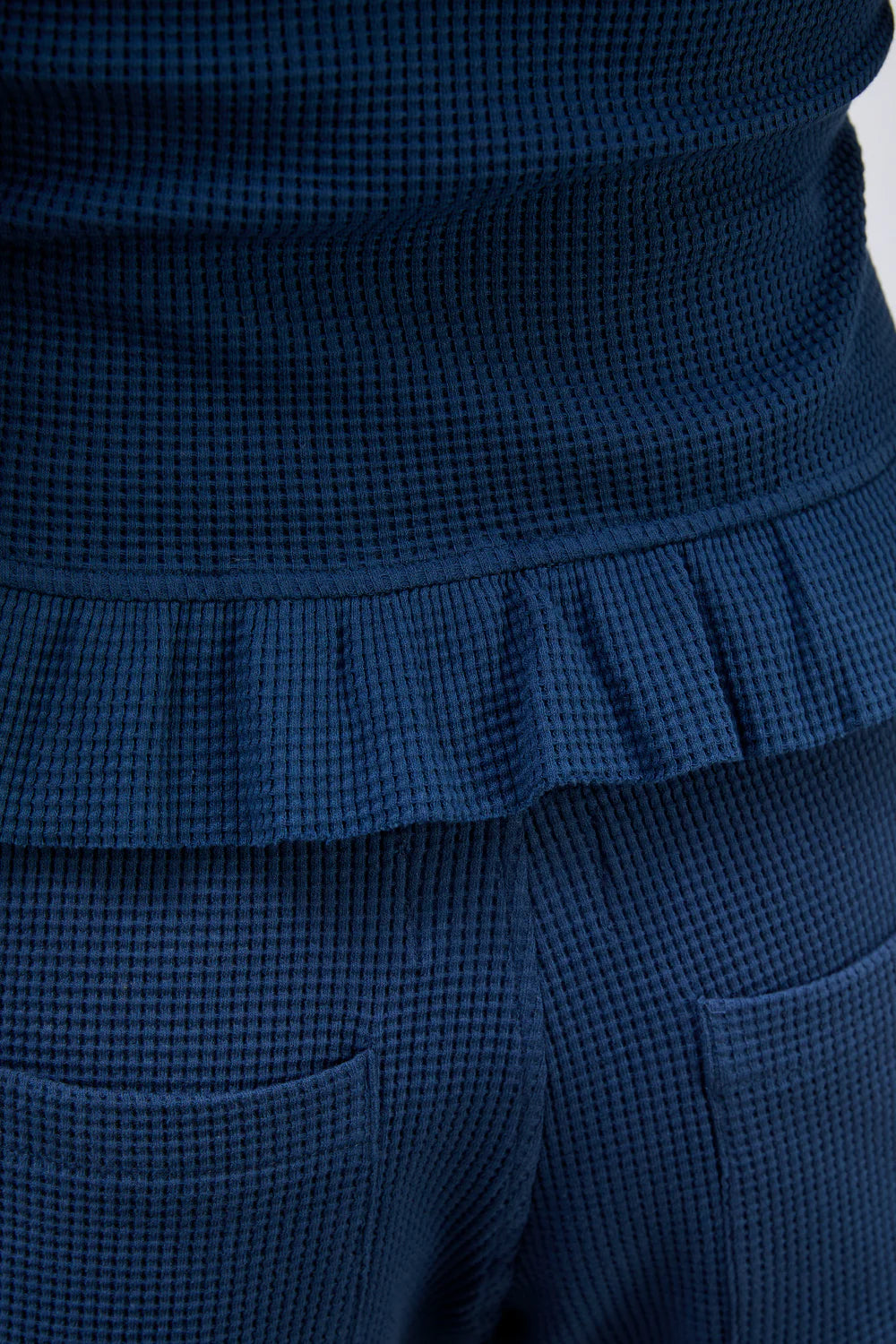 Damson Madder Hattie Waffle Cami - Navy/Butter