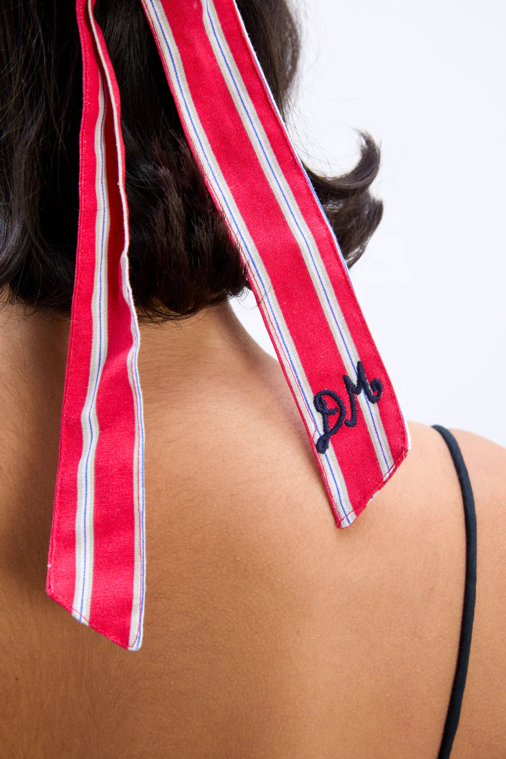 Damson Madder Garter Bun Wrap - Red Stripe