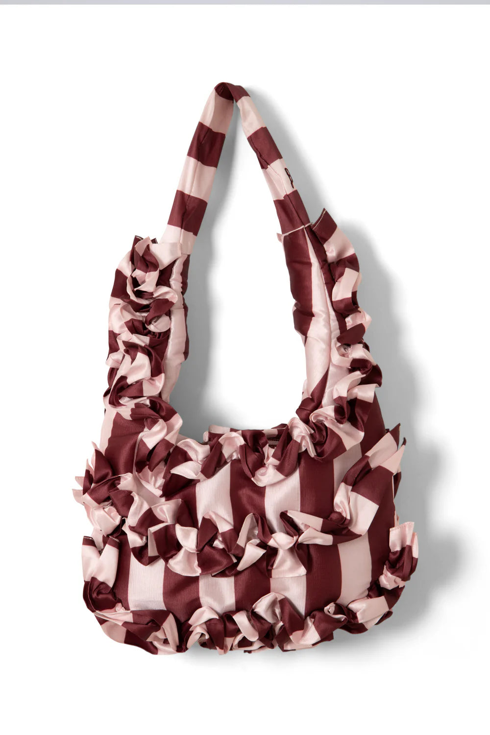 Damson Madder Rachel Ruffle Bag - Pink Burg Stripe