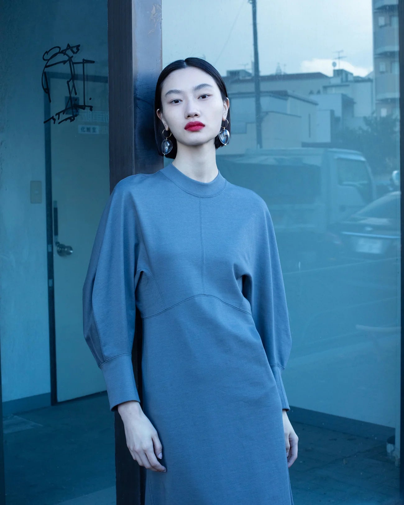 Mame Kurogouchi Cotton Jersey Flare Dress - black