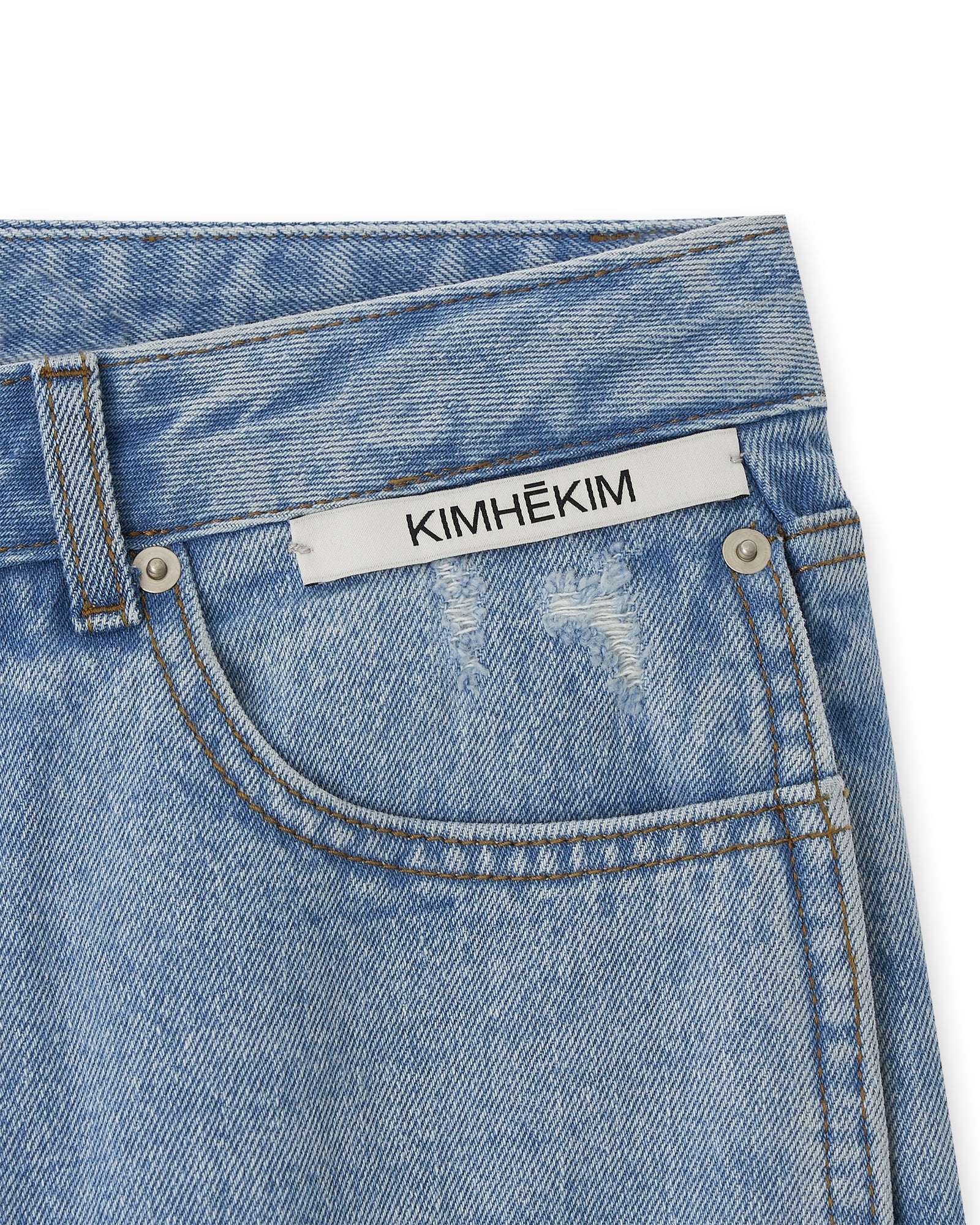 KIMHEKIM Pearl Embellished Destroyed Jeans