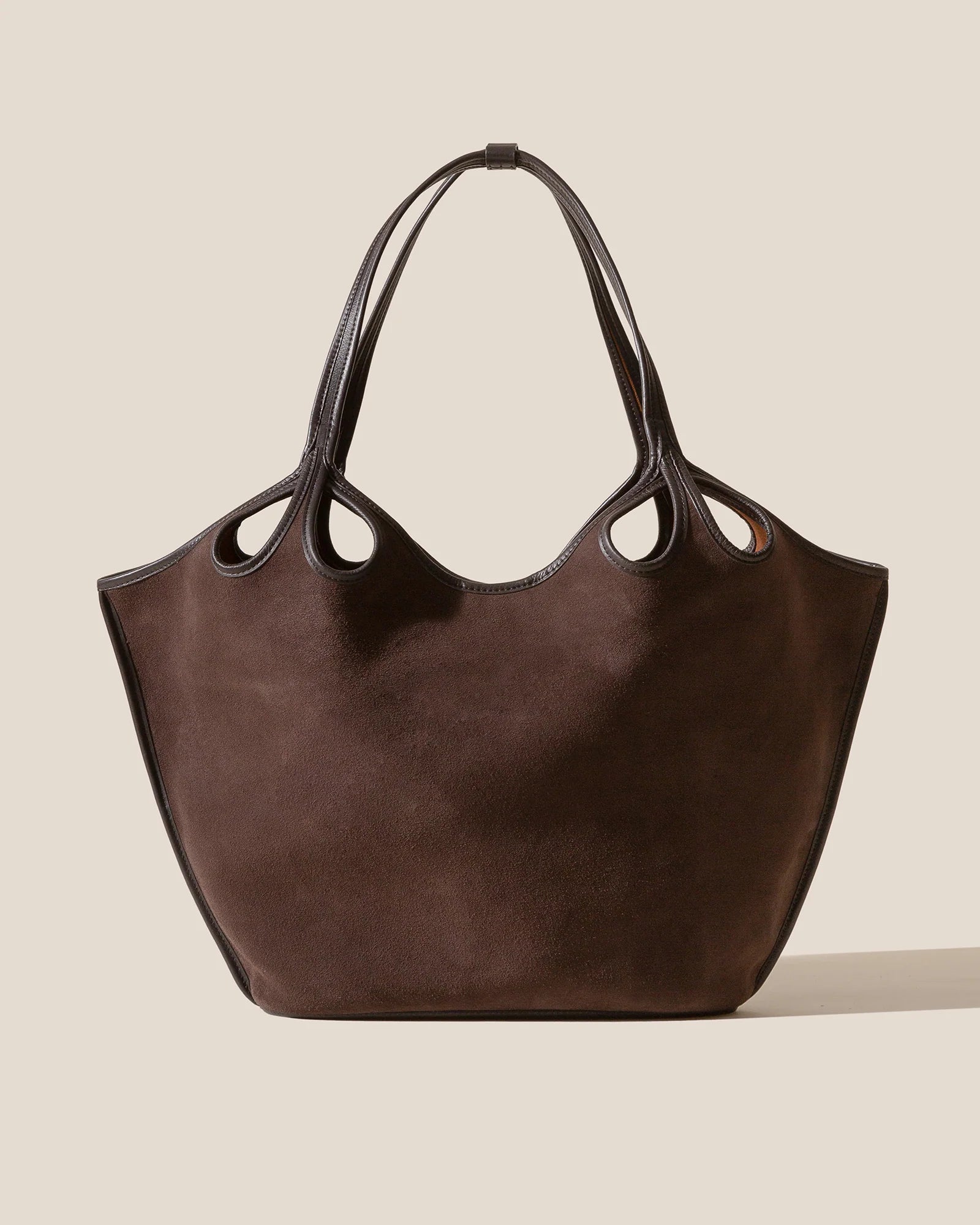 HEREU Escala Suede Tote Dark Brown