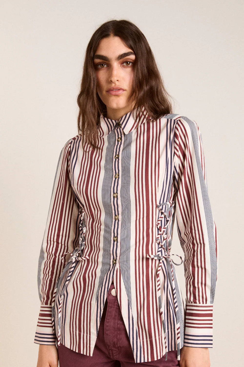 Damson Madder Jilla Shirt - Multi Business Stripe