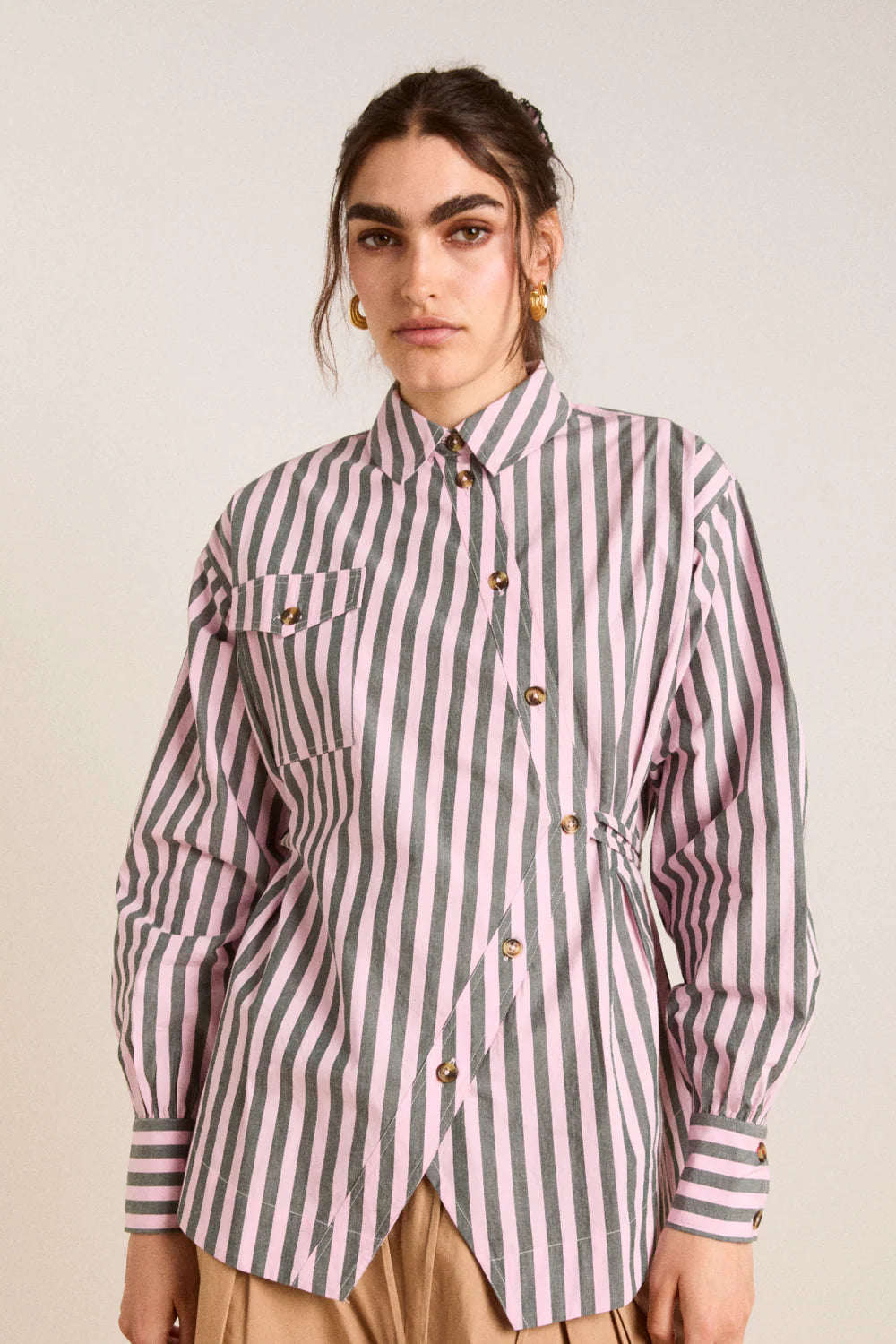 Damson Madder Lux Shirt - Garden Stripe