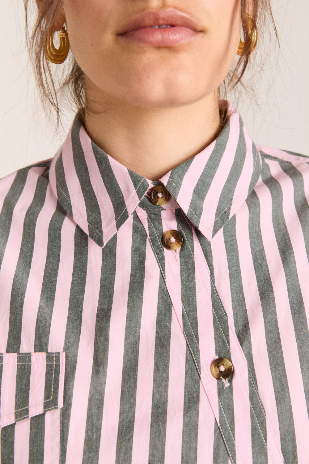 Damson Madder Lux Shirt - Garden Stripe