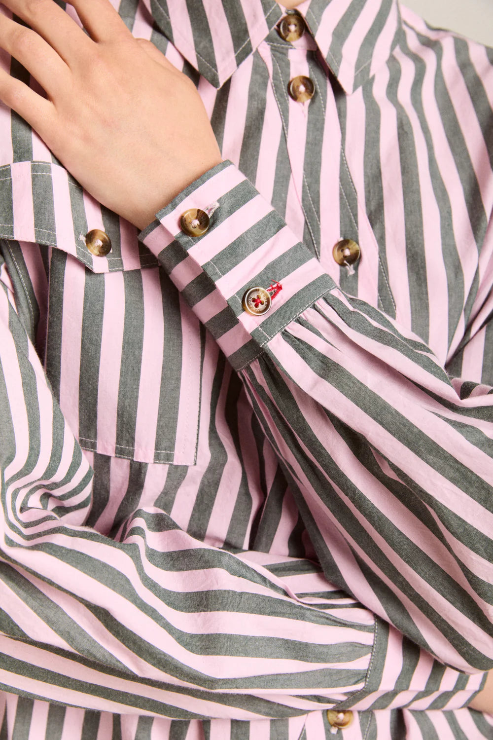 Damson Madder Lux Shirt - Garden Stripe