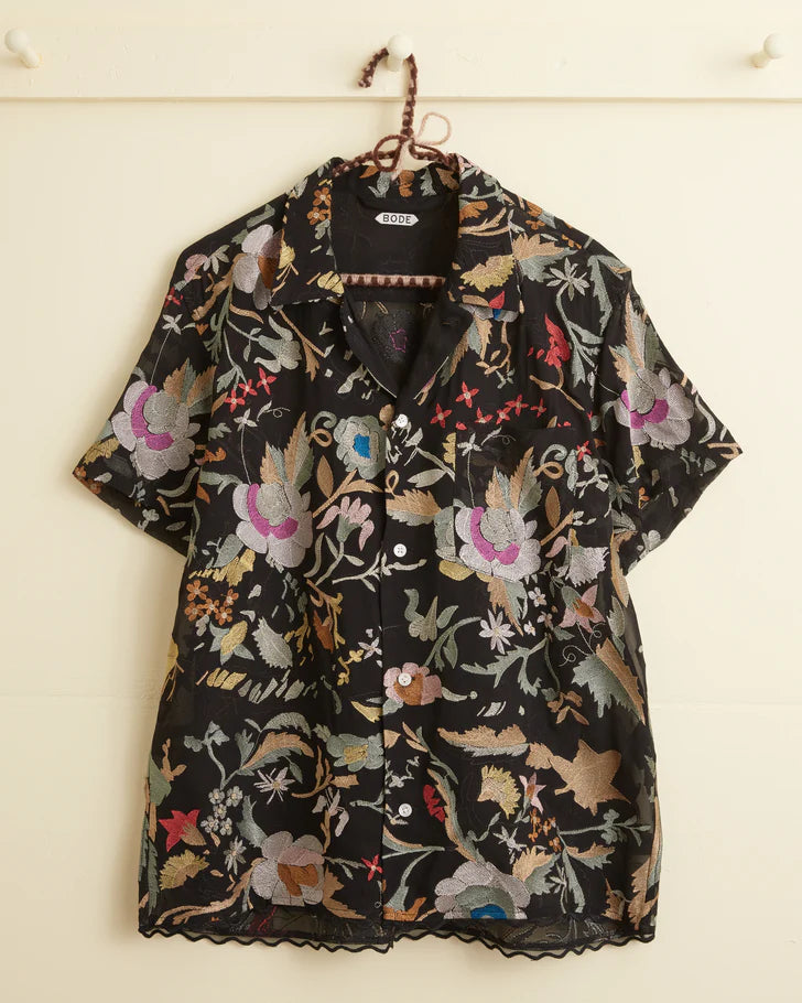 BODE Heirloom Floral Short Sleeve Shirt