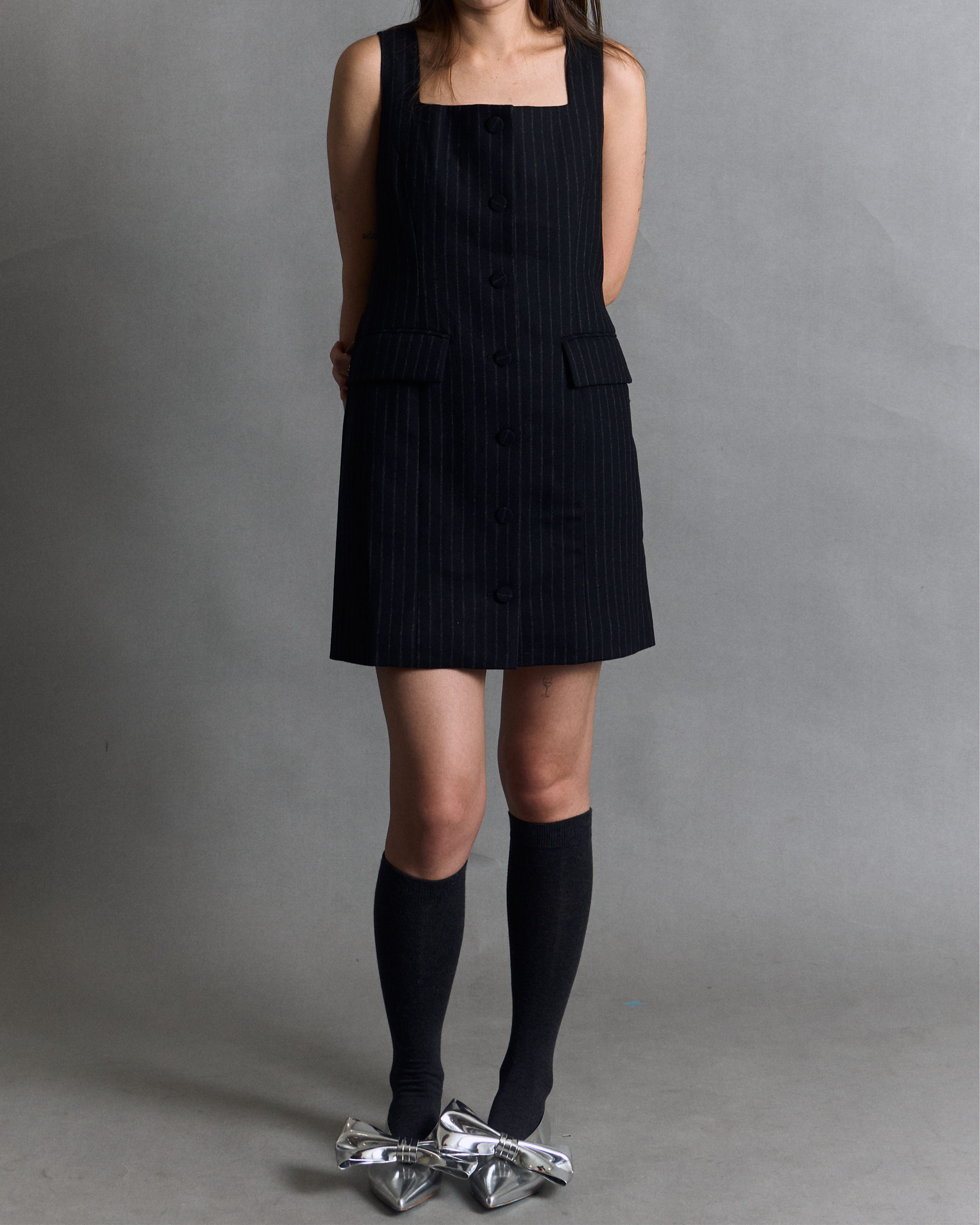 KIMHEKIM Striped Sleeveless Mini Dress