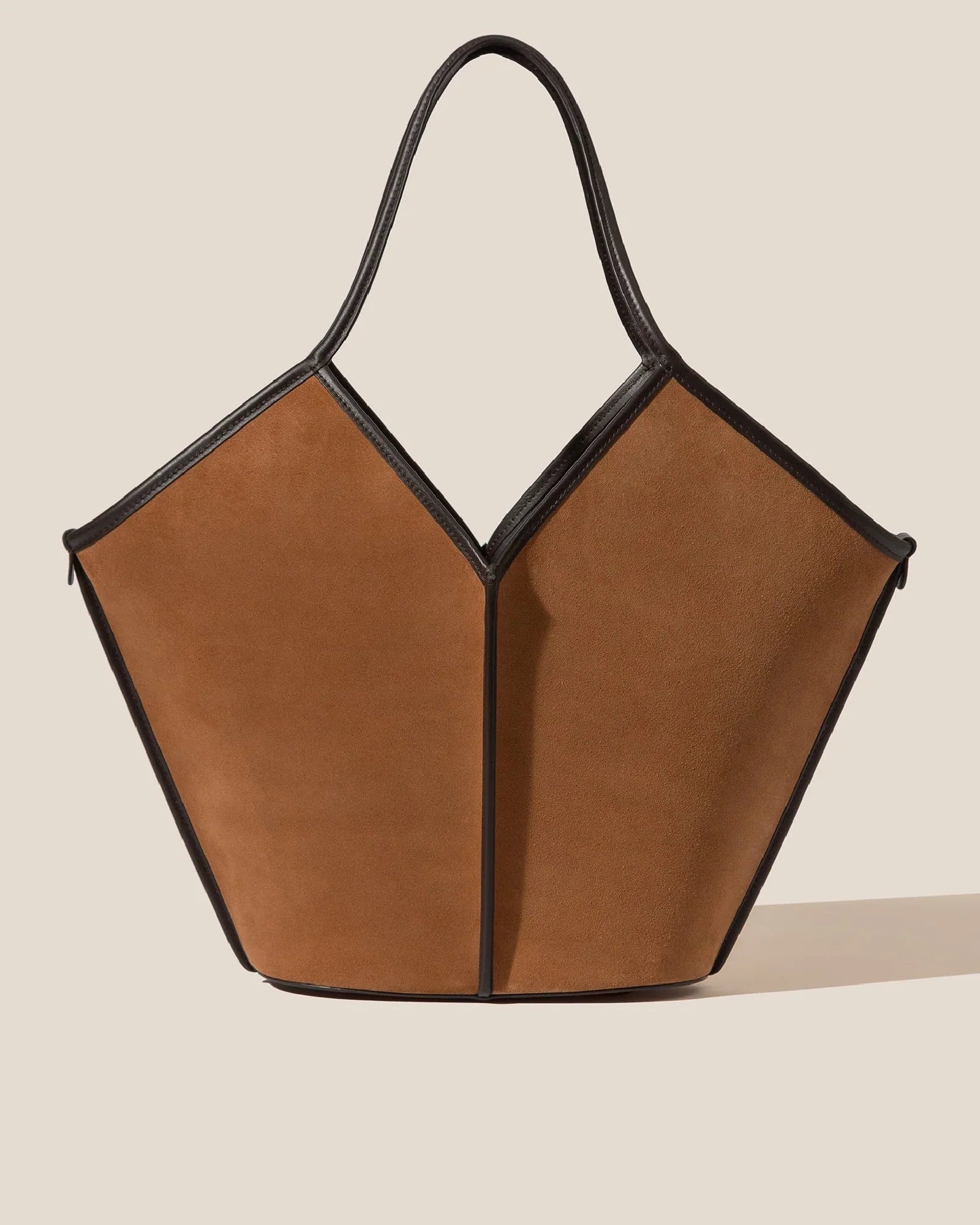 HEREU Calella Suede Tote Tan/Dk Brown