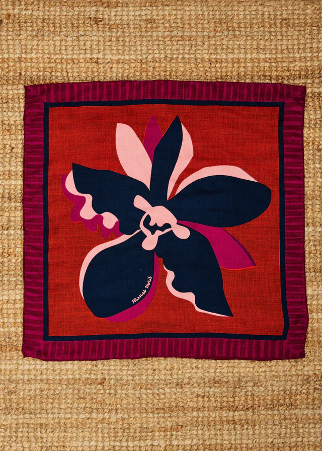 FRNCH FOULARD TANAISIE - GEO FLOWERS