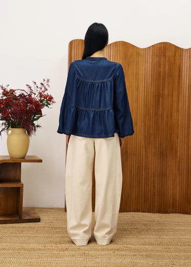 FRNCH BLOUSE CIXOUS - BLEU JEAN