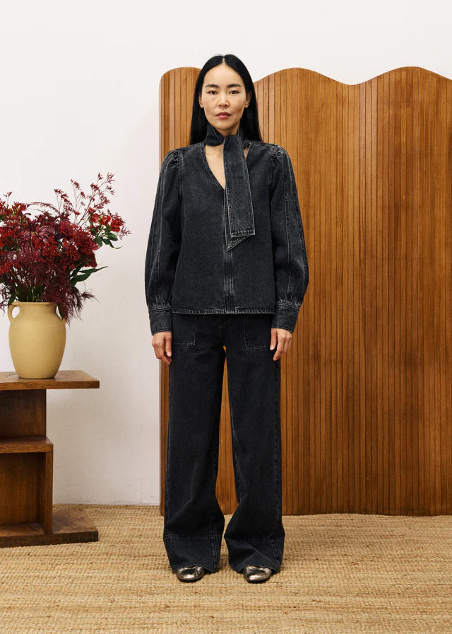FRNCH BLOUSE BOURGEONS - NOIR
