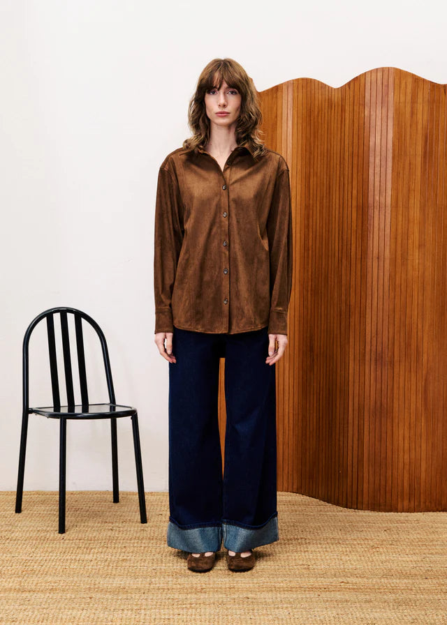 FRNCH CHEMISE CARLIN - MARRON GLACE