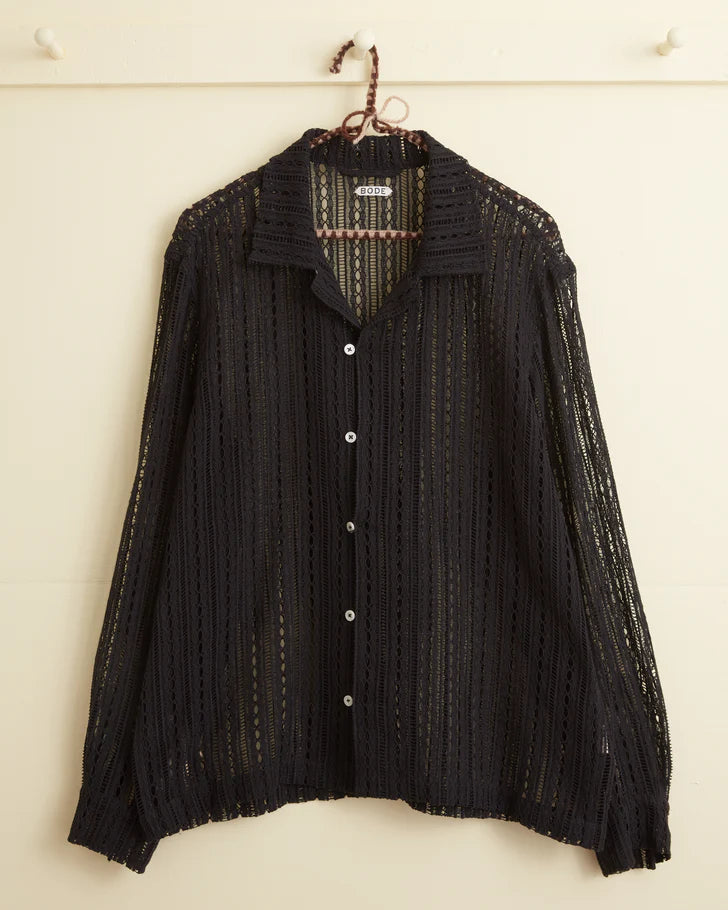 BODE Meandering Lace Long Sleeve Shirt