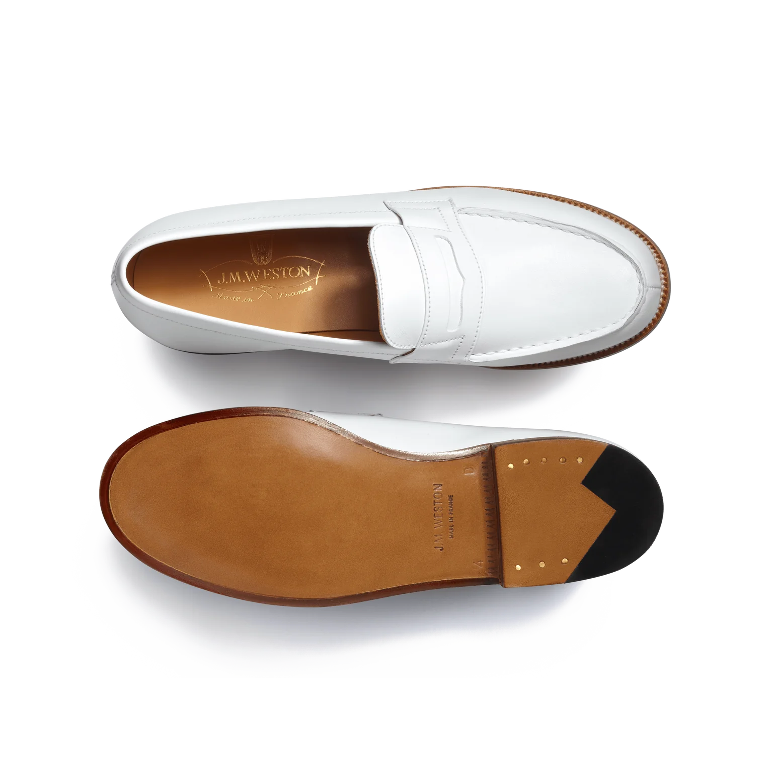 J.M. Weston 180 Loafer - Women- White Calf