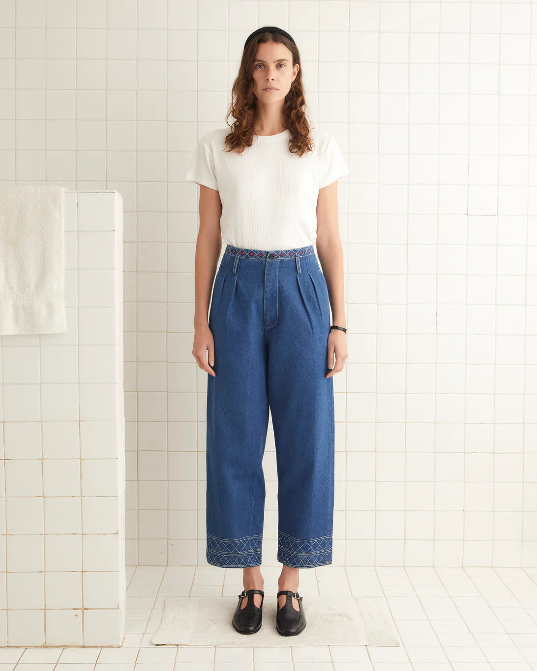 Bode Embroidered Denim Murray Trousers