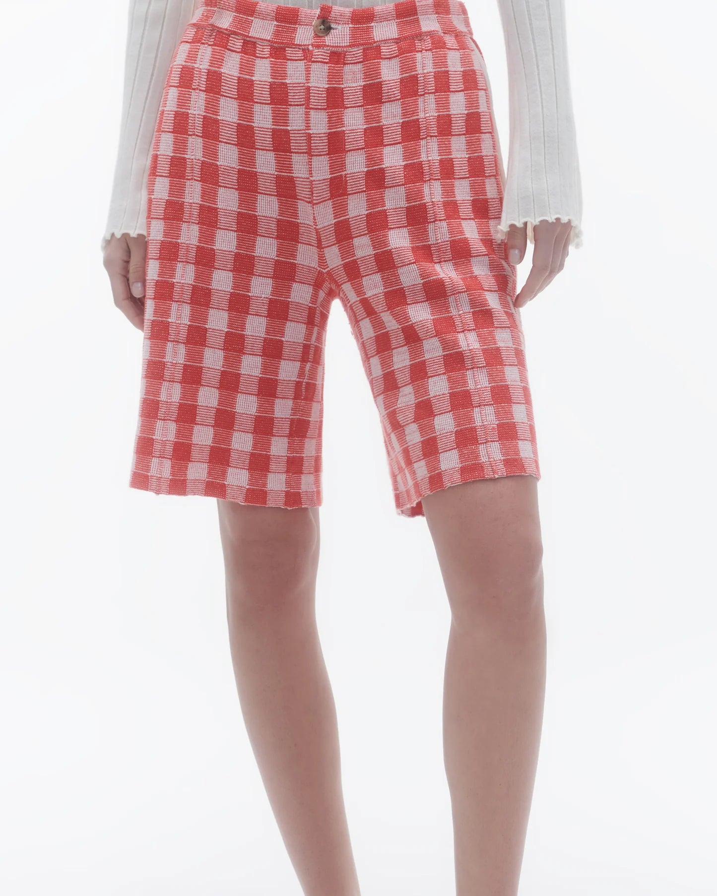 Guest In Residence Gingham Bermuda Short - Cherry Combo