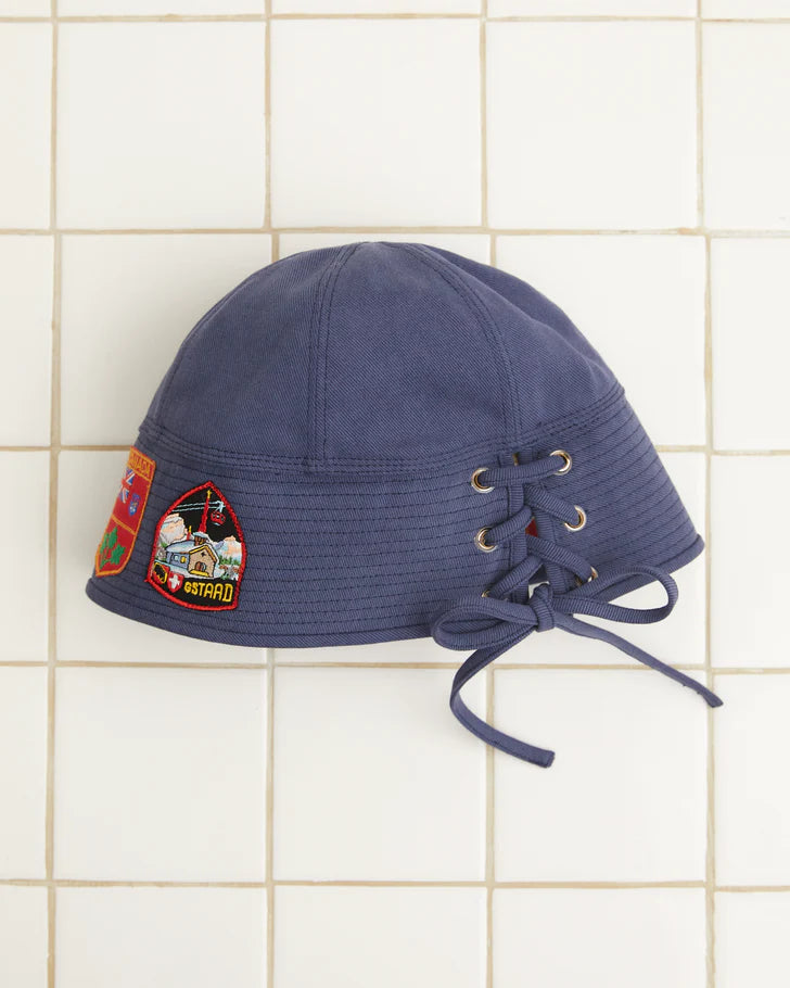 Bode Patched Sailor Cap - Blue