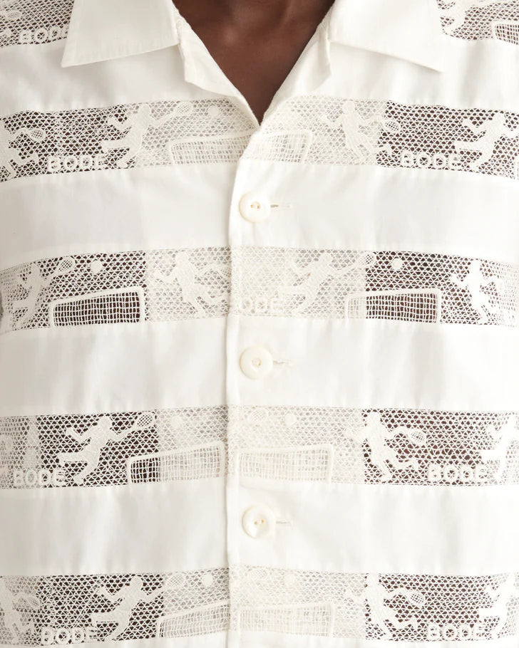 Bode Tennis Lace Short Sleeve Shirt