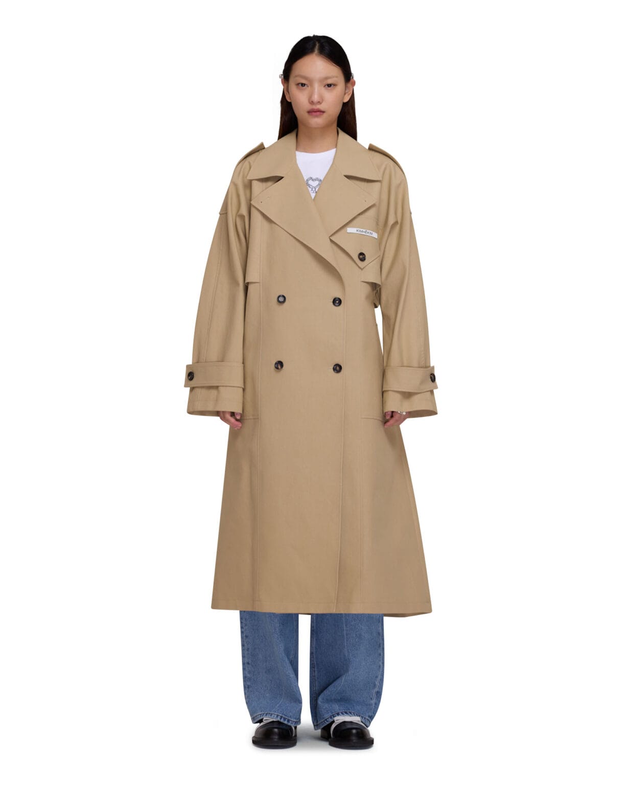 KIMHEKIM Pearl Embellished Trench Coat - Beige