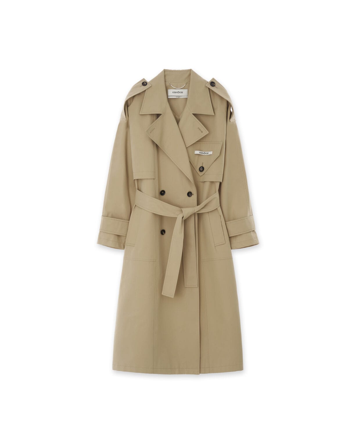 KIMHEKIM Pearl Embellished Trench Coat - Beige