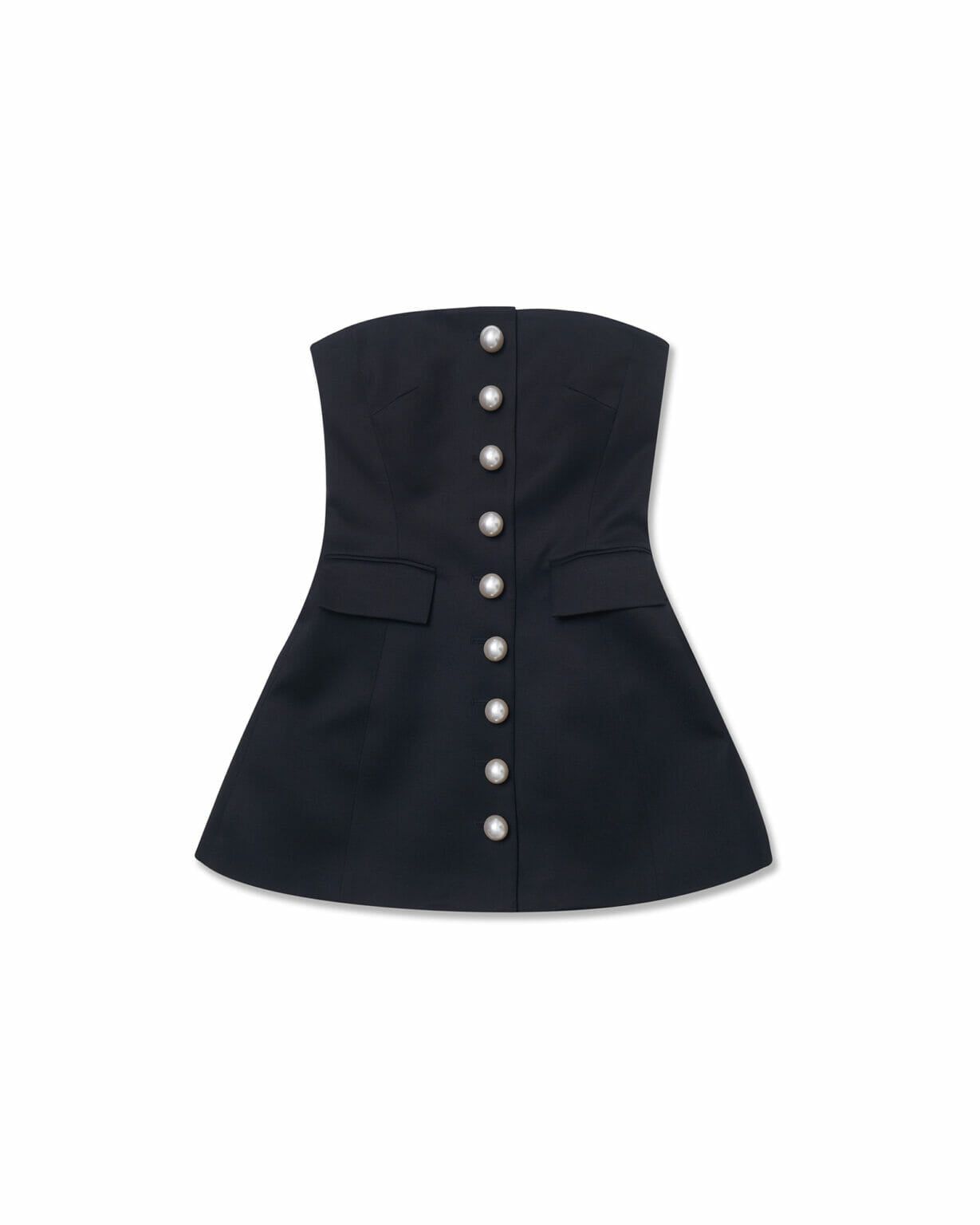 KIMHEKIM Pearl Buttons Wool - Blend Bustier Mini Dress